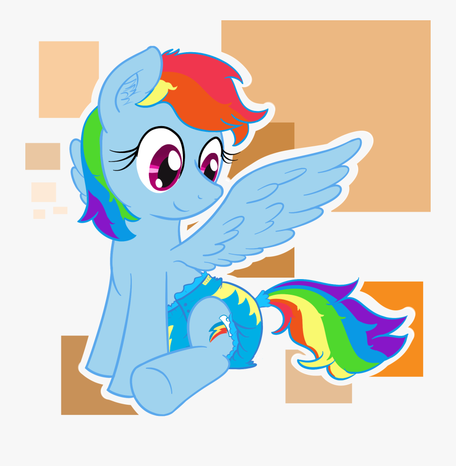 Rainbow Dash On Blue Diaper - Rainbow Dash Wet Diaper, Transparent Clipart