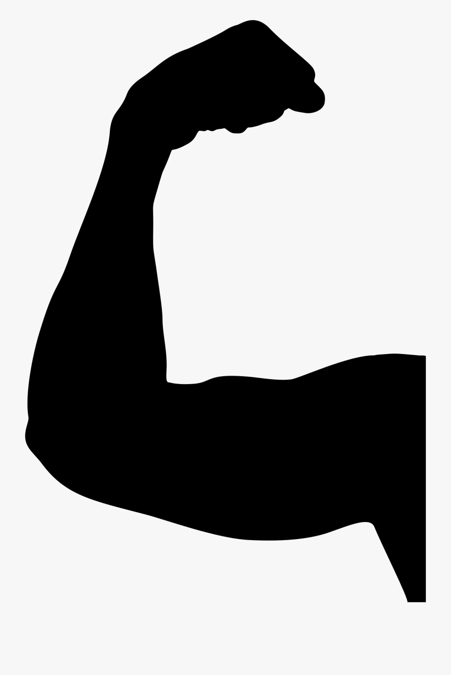 Biceps Finger Silhouette Clip Art Drawing - Bicep Flex Clip Art, Transparent Clipart