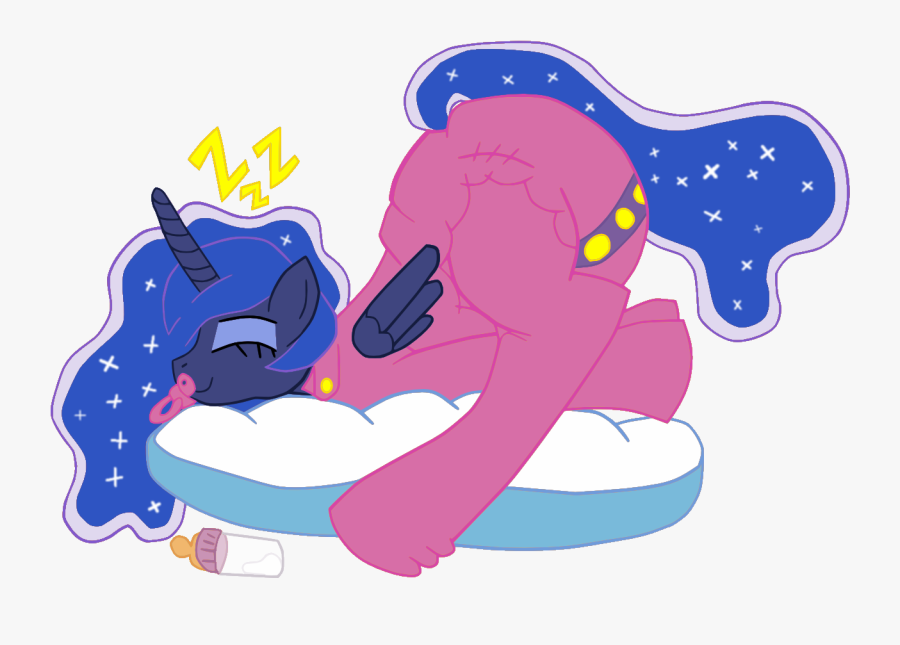 Naptime For Luna By Thunderdasher07 - Princess Luna In Diapers, Transparent Clipart