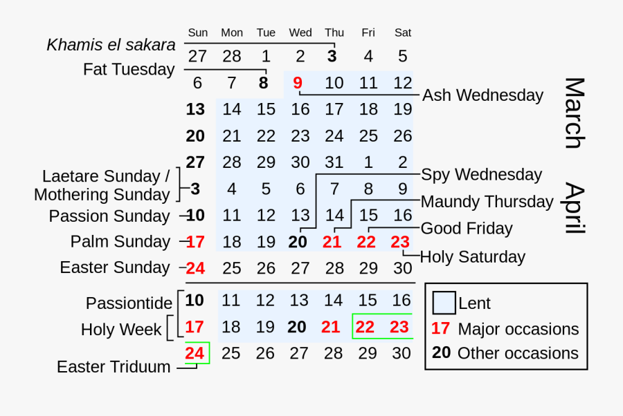 Transparent Lent Png - Calendar, Transparent Clipart