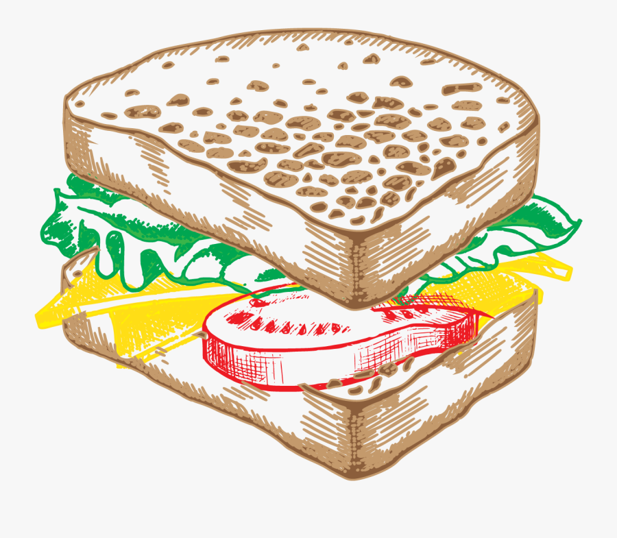Gourmet Sandwich Drawing Png, Transparent Clipart