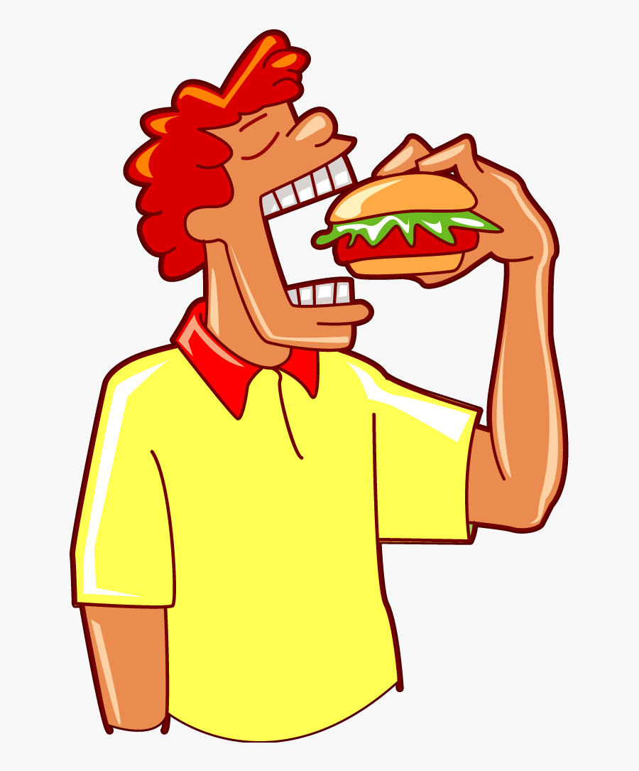 19 Person Eating Pizza Clip Free Stock Huge Freebie - Cartoon Guy Eating Burger, Transparent Clipart