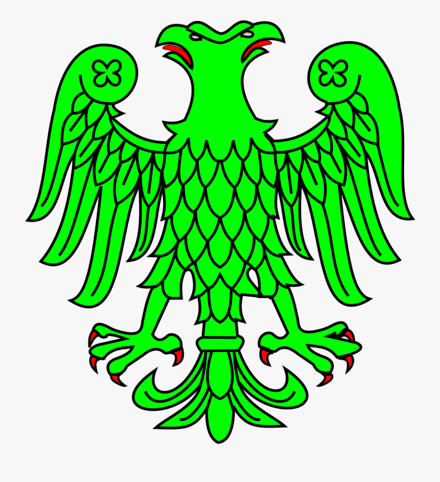 Aguila Bicefala Sinople, Linguada Y Lampasada De Gules - Gules, Transparent Clipart