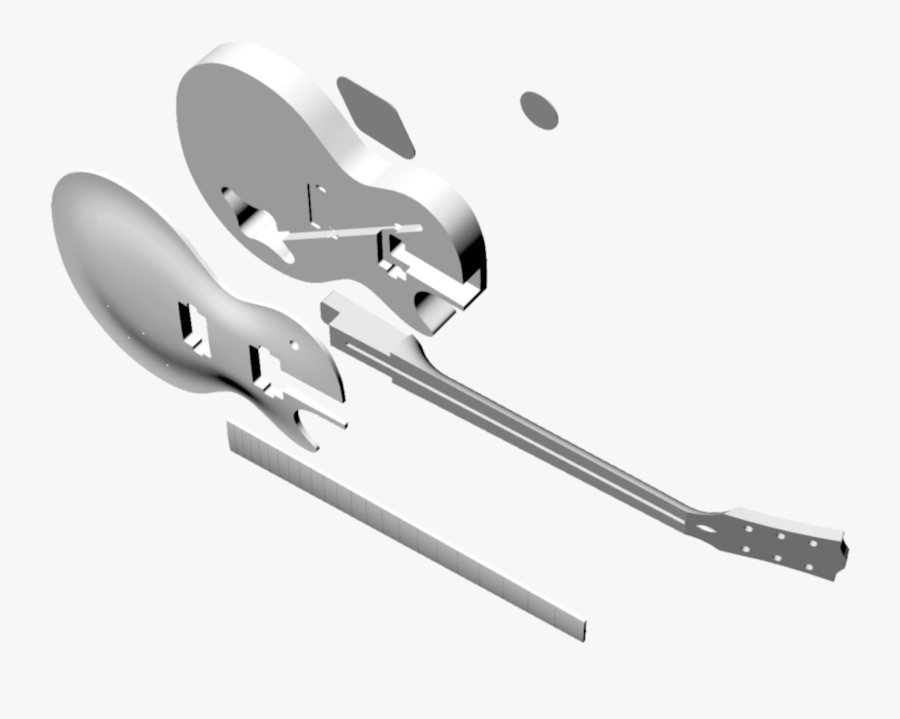 Blueprint Custom Guitar Les Paul Cad Gibson Clipart - Guitar Cad Design, Transparent Clipart