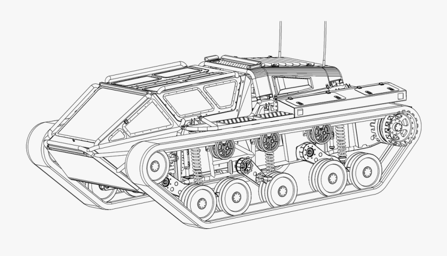 Transparent Army Truck Clipart - Ripsaw Tank Blueprint, Transparent Clipart