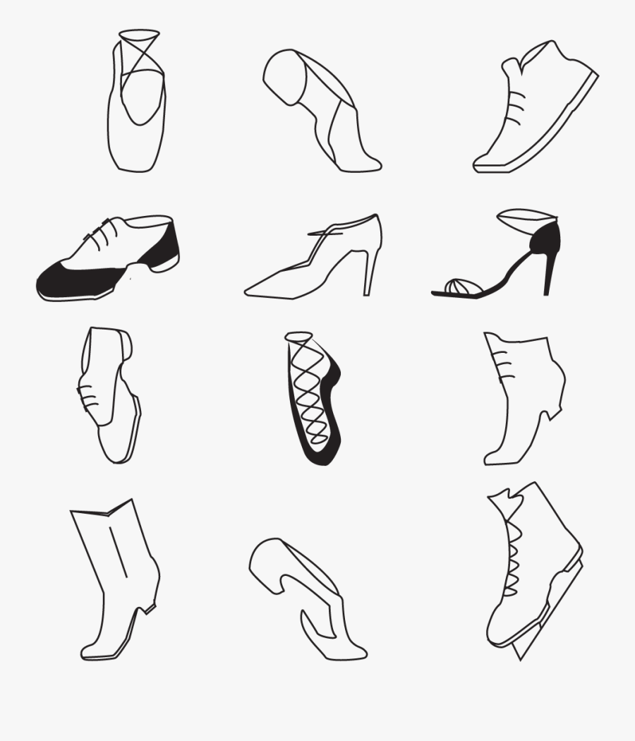 Jazz Shoes Clipart - Sketch, Transparent Clipart