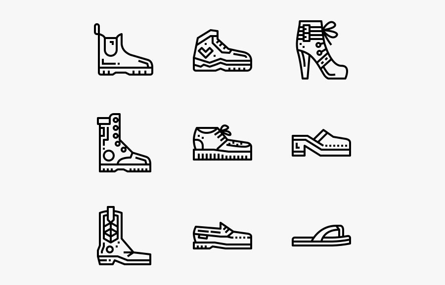 Shoes - Line Art, Transparent Clipart