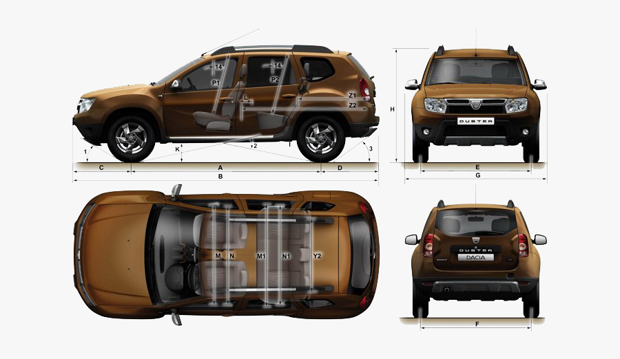 Dacia Duster Blueprints - Dacia Sandero Interior Dimensions, Transparent Clipart