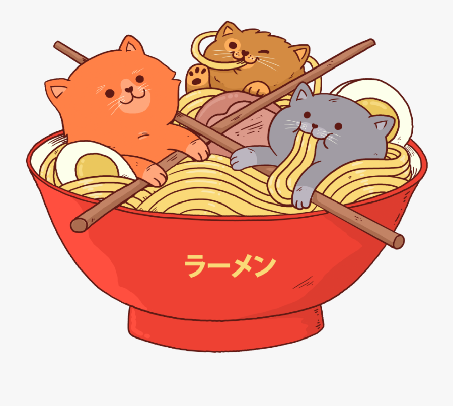 Ramen Cats, Transparent Clipart