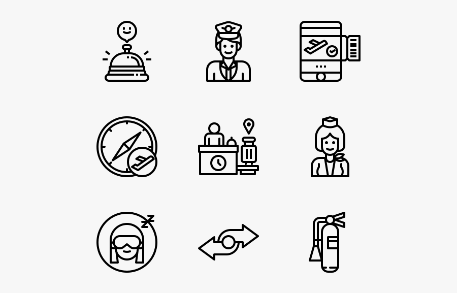 Airplane - Hand Drawn Social Media Icons Png, Transparent Clipart