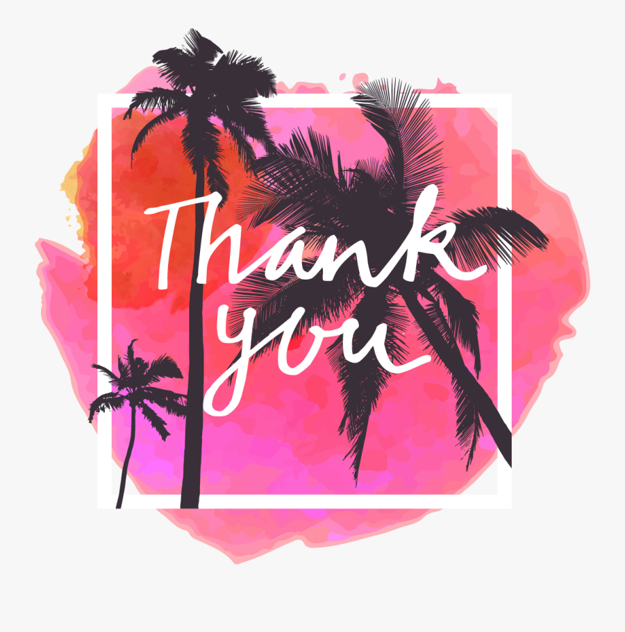 Pink Watercolor You Thank Free Clipart Hq Clipart - Thank You Banner Long, Transparent Clipart