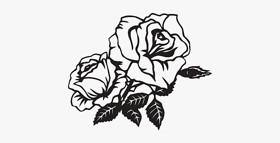Rose Clip Art - Black And White Rose Png, Transparent Clipart