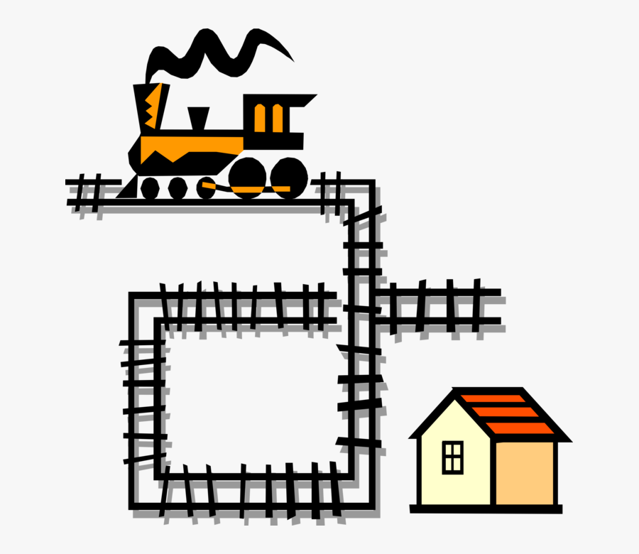 Vector Illustration Of Rail Transport Speeding Locomotive - Railway, Transparent Clipart