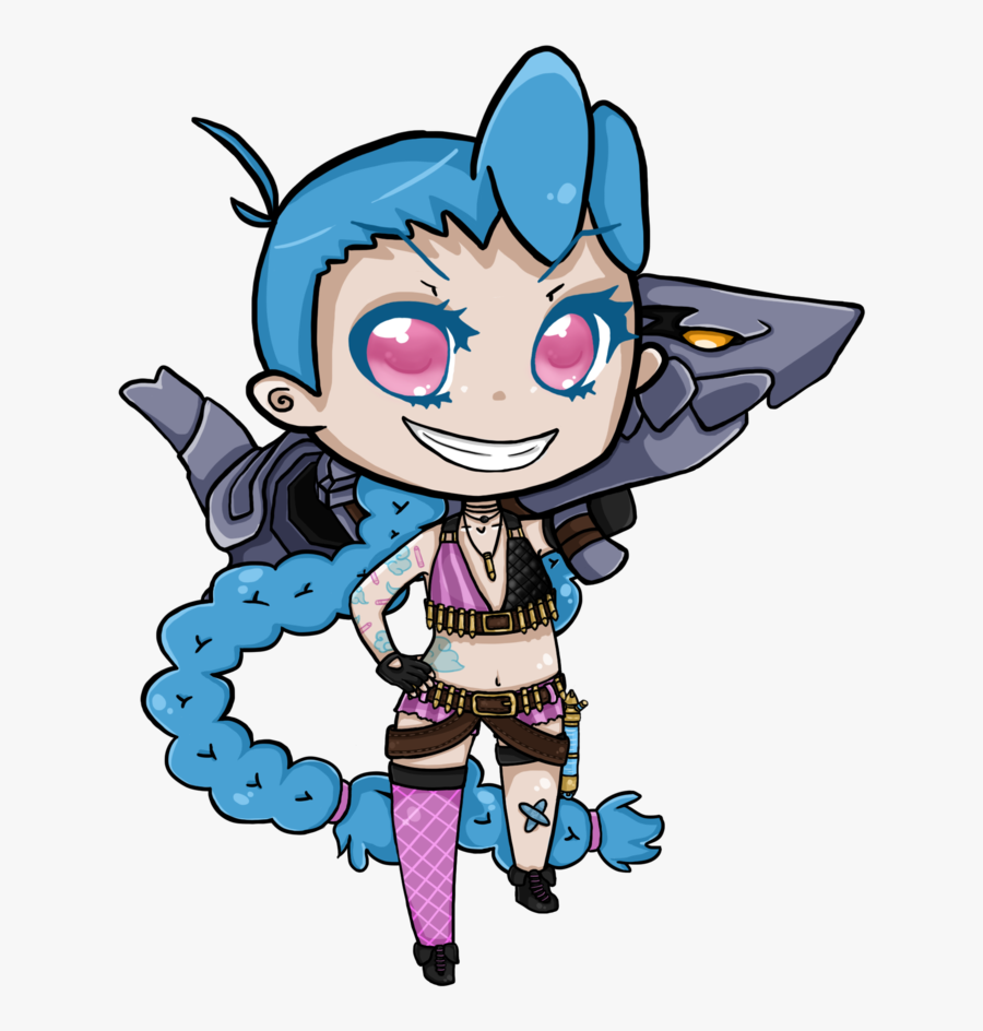 Jinx Lol Chibi - Lol Chibi Drawing, Transparent Clipart