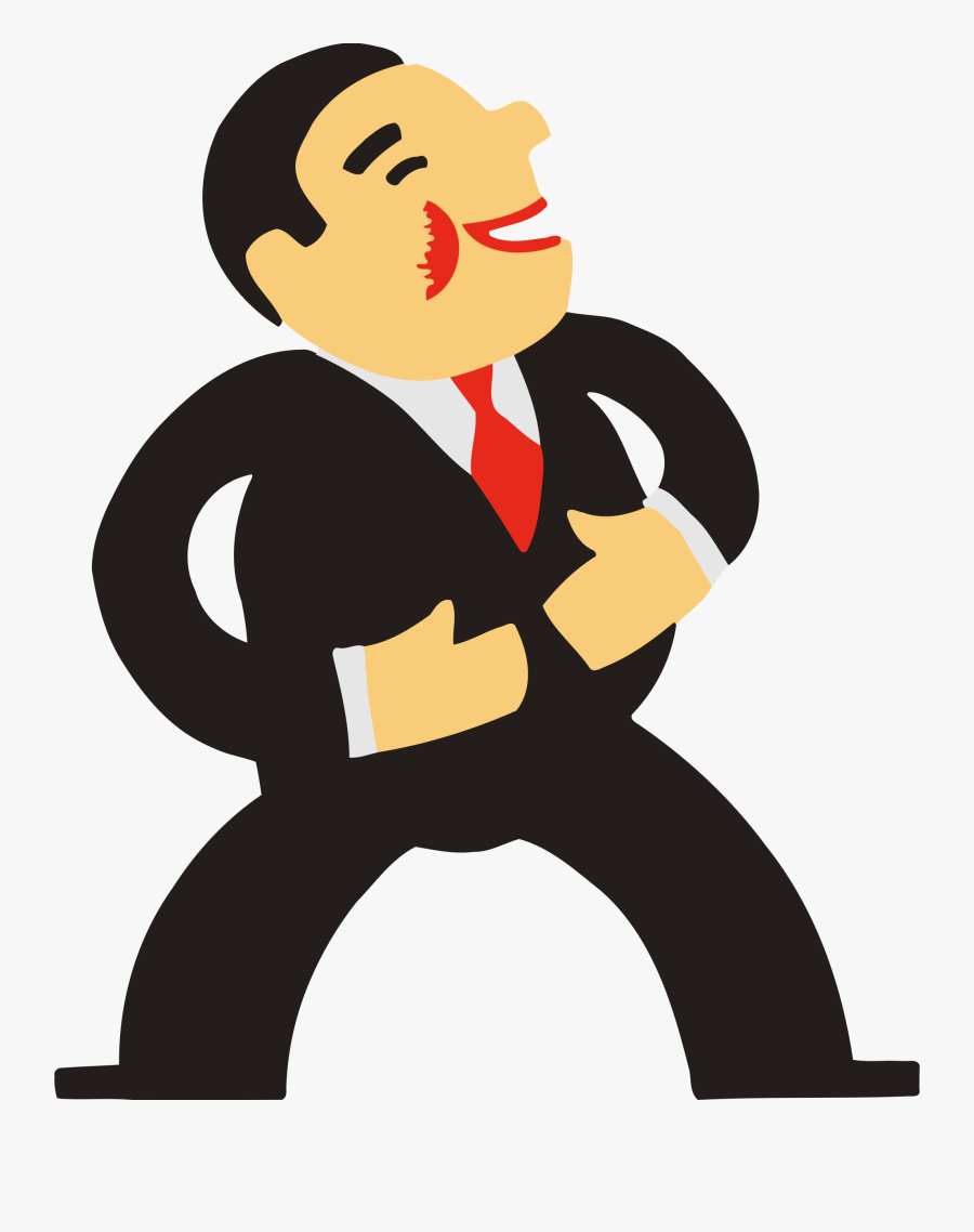 Laughing Man - Cartoon Man In Suit, Transparent Clipart