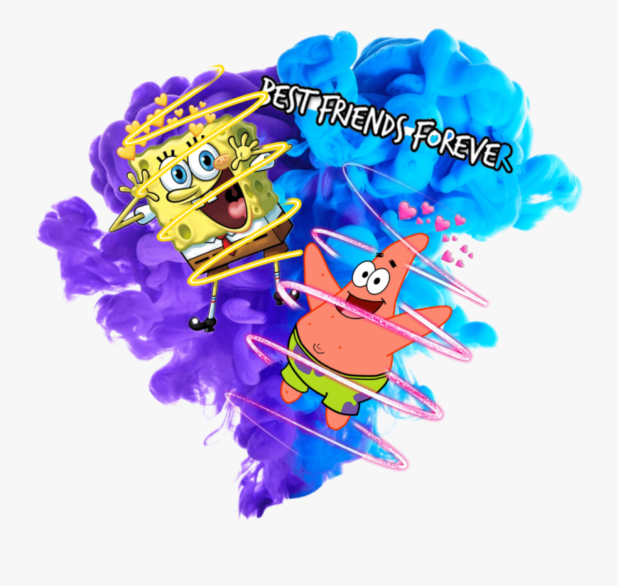 Love Bff Spongebob Patrick Fun Laughter Smoke Blue