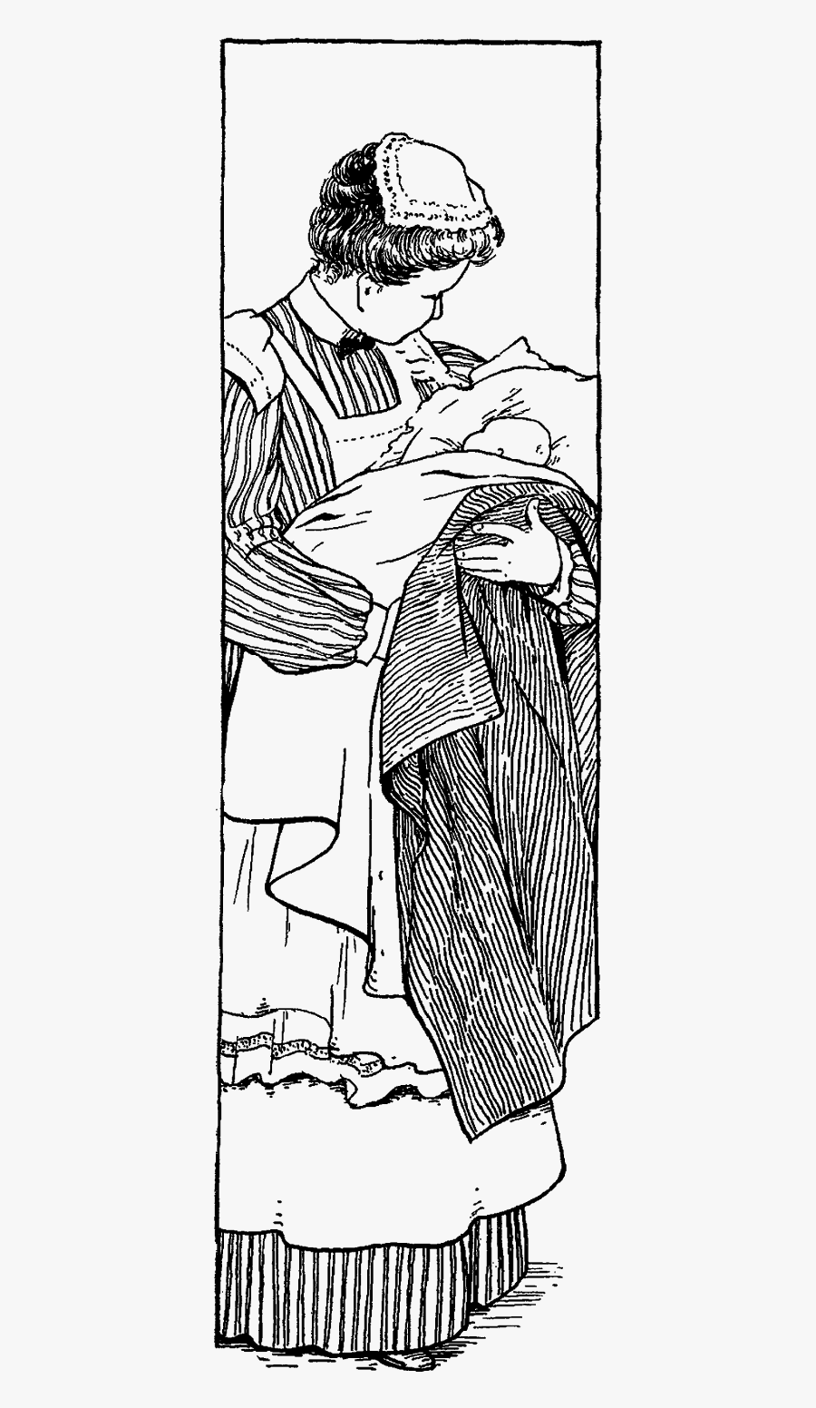 Baby Nurse Vintage Illustration Download - Vintage Babies And Nurses Art, Transparent Clipart