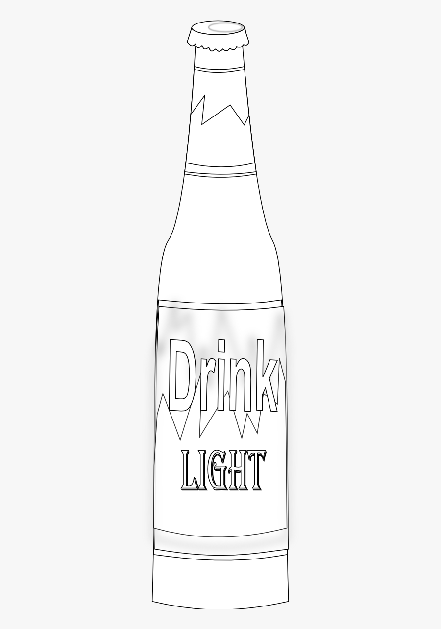 Transparent Beer Bottle Clipart Black And White - Sketch, Transparent Clipart