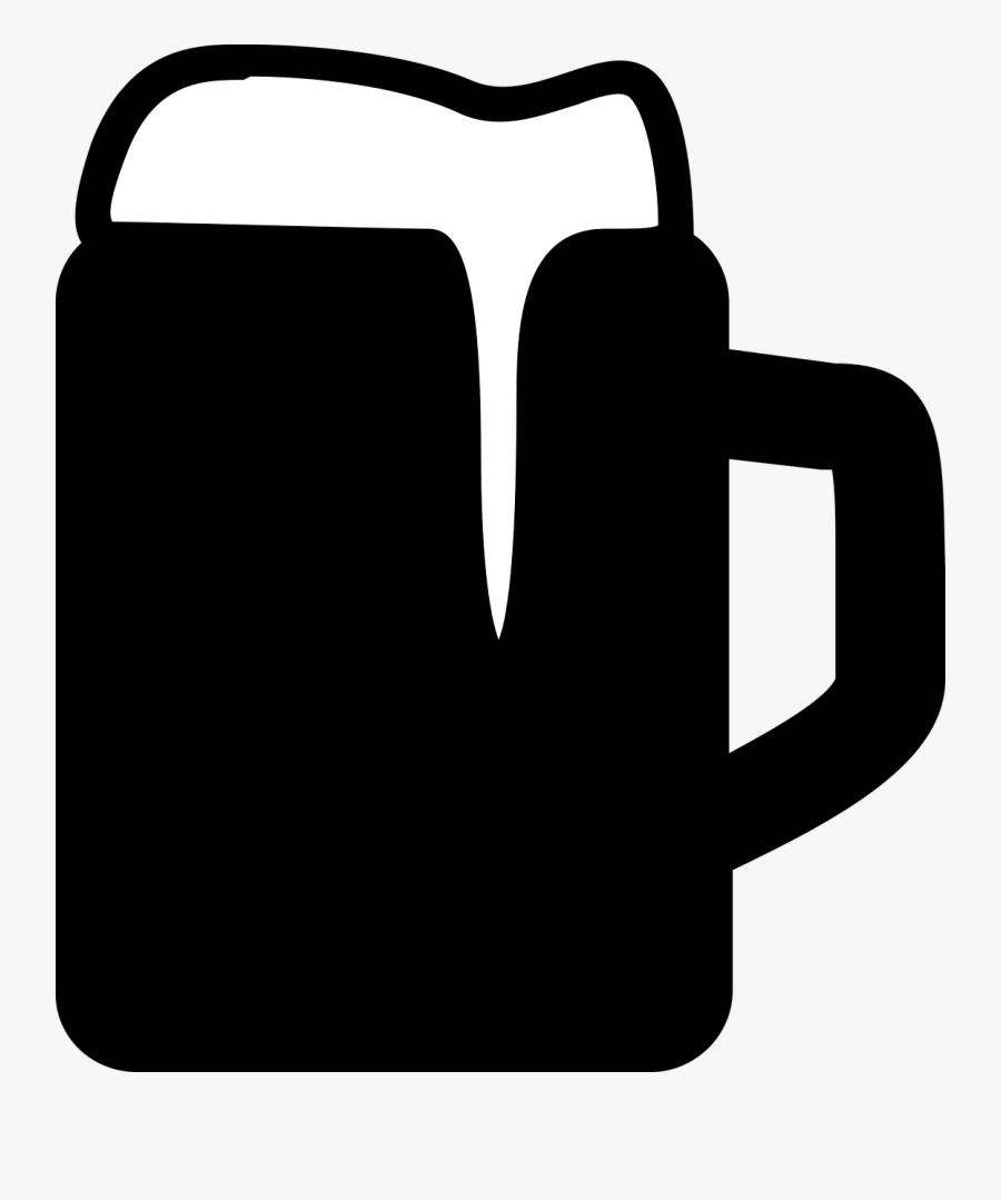 Beer Mug Silhouette Png - Beer Glassware, Transparent Clipart