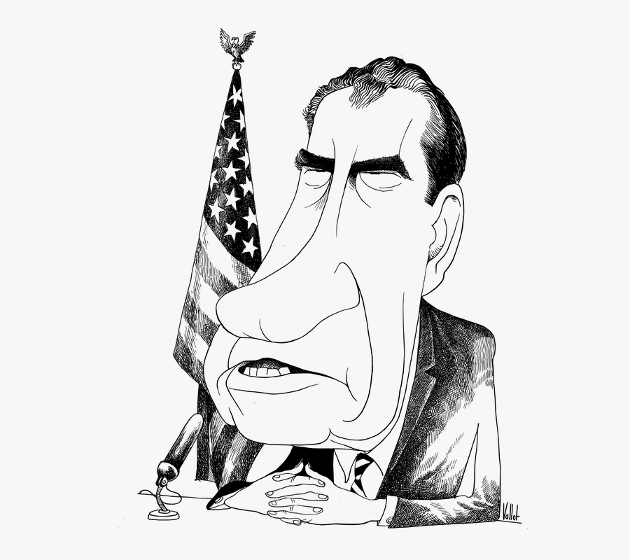 Is Trump Setting Up A Watergate Moment Politics Now - Richard Nixon Caricature, Transparent Clipart