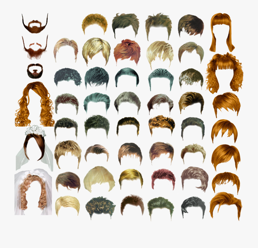 Clip Art Long Hair Male Design - Men Long Hair Photoshop, Transparent Clipart