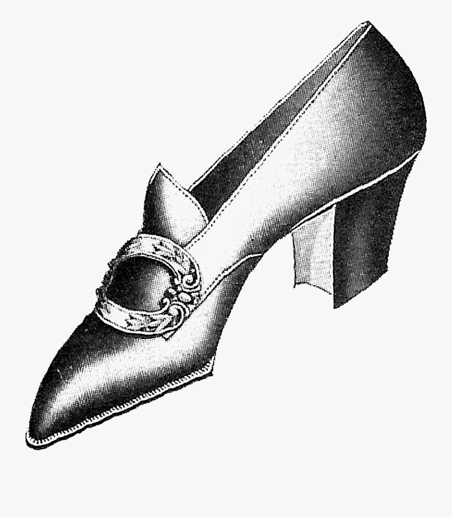 Clip Art Free Download Digital Stamp Design Women - Vintage Shoe Illustration, Transparent Clipart