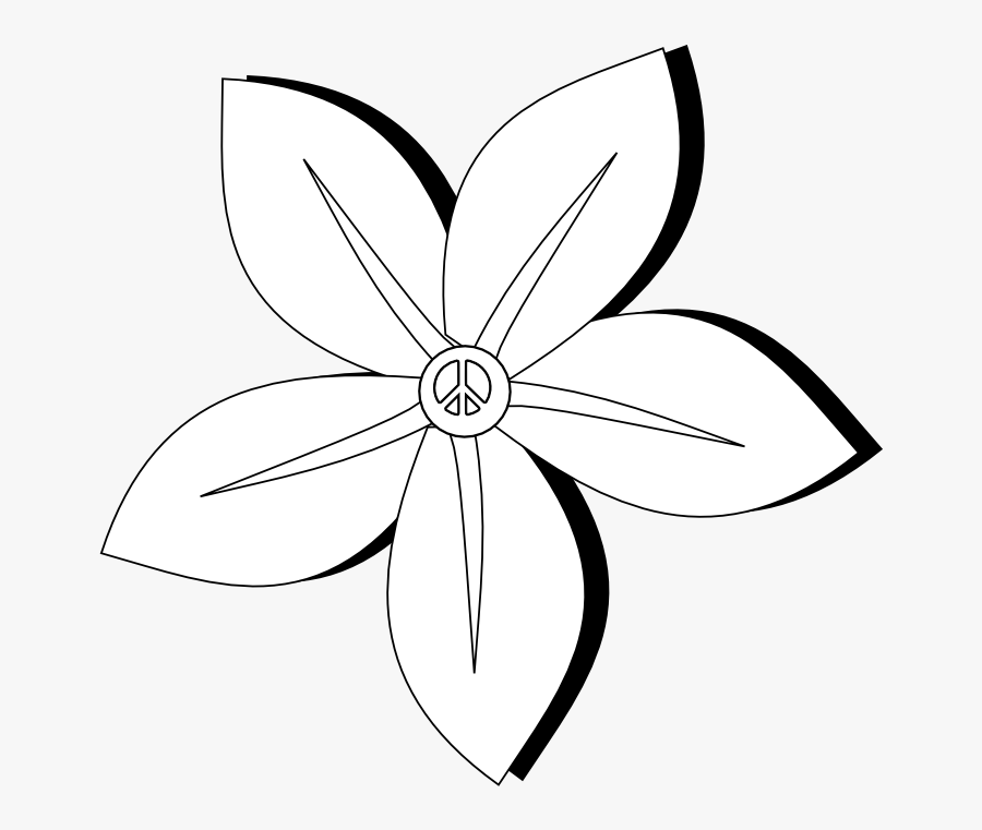 Transparent April Clipart Black And White - Flower Vector Png White, Transparent Clipart