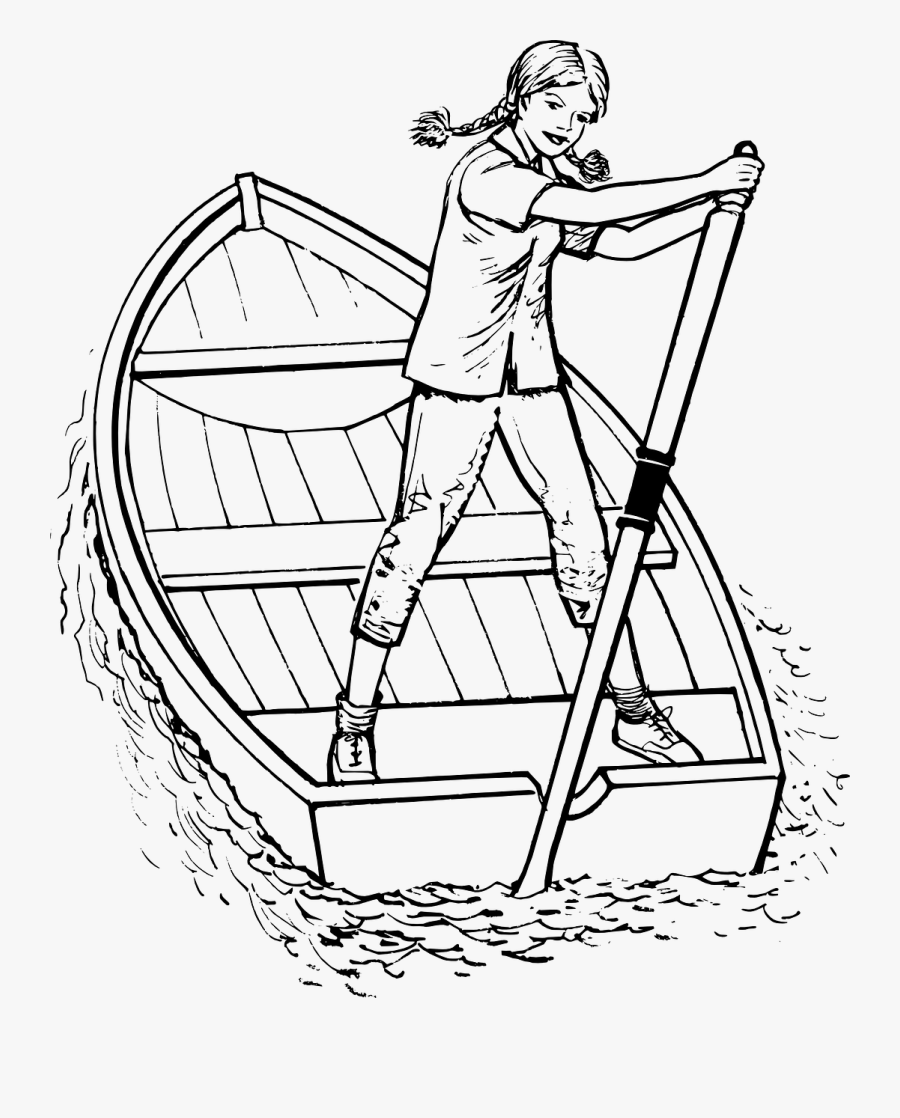 Rowing Boat Drawing, Transparent Clipart