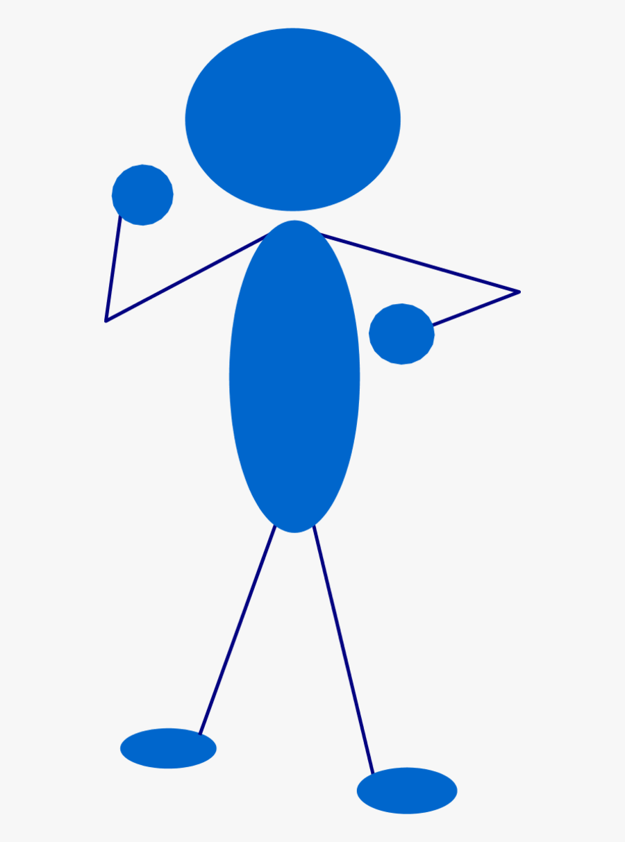 Blue Man Thinking And Contemplating - Blue Stick Man Png, Transparent Clipart