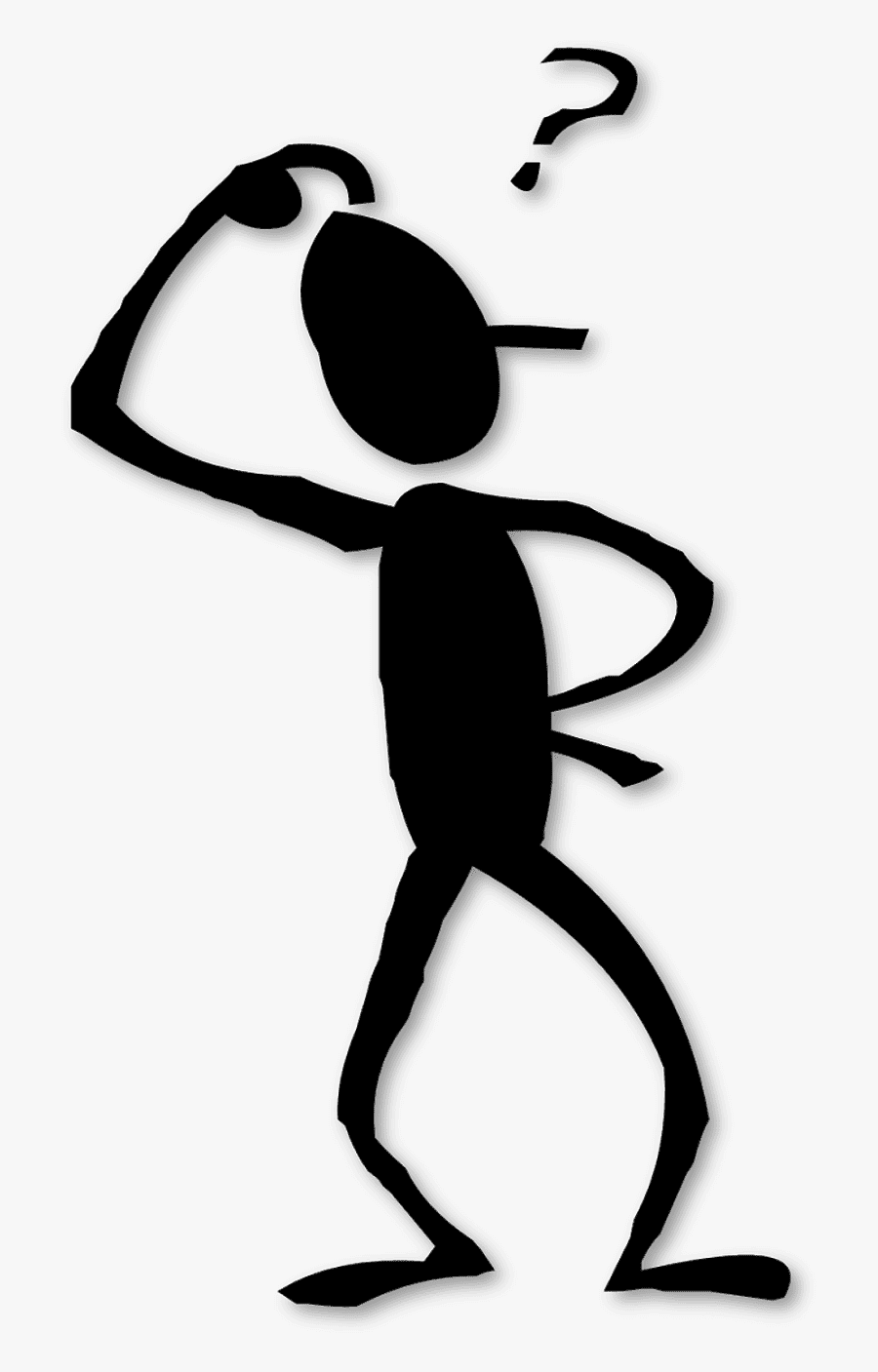 Silhoutte, Free Clipart, People Clipart - Thinking Stick Man, Transparent Clipart