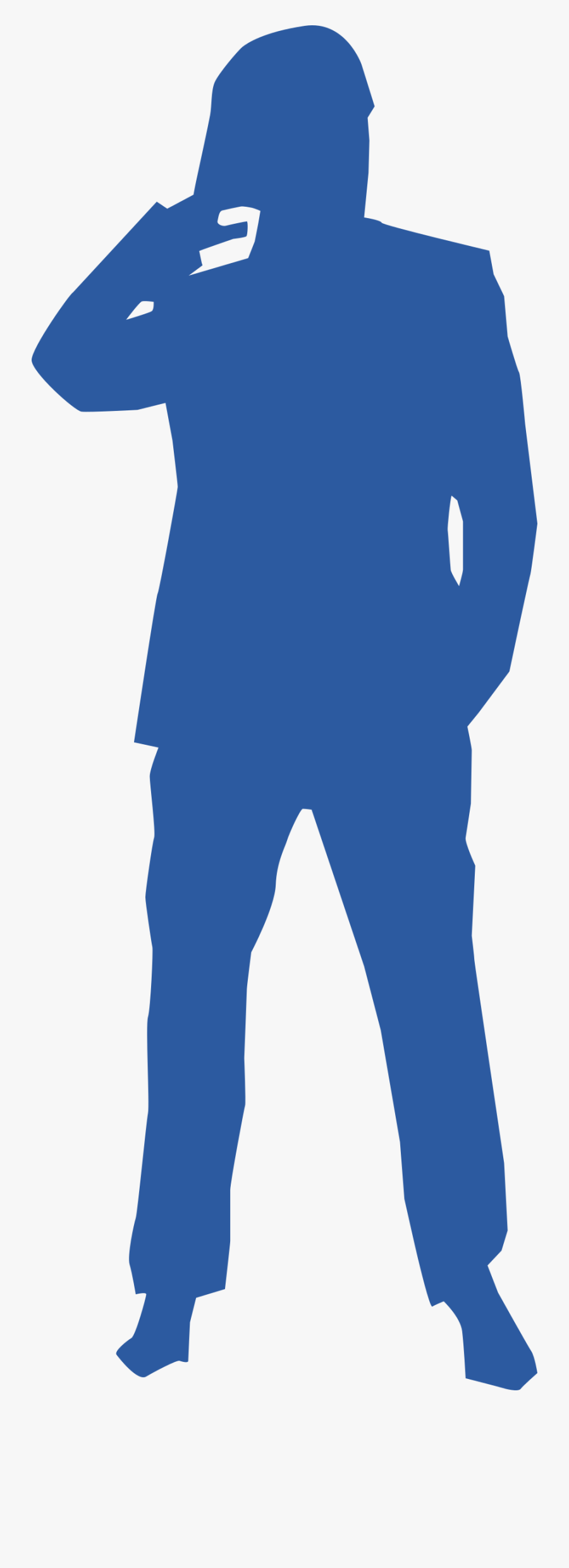 This Free Icons Png Design Of Thinking Man Silhouette - Man Silhouette Png Blue, Transparent Clipart