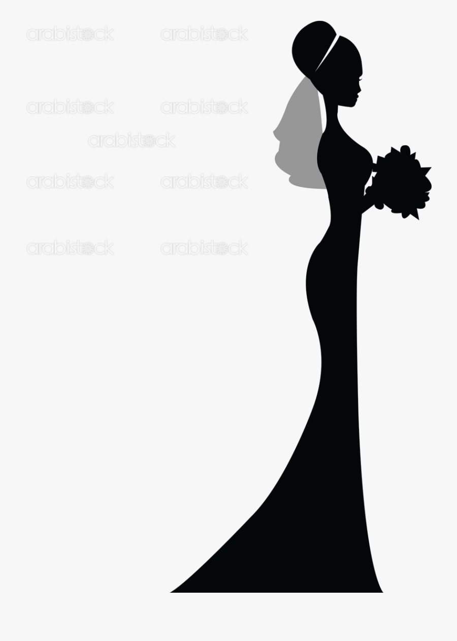 Silhouette Bridegroom Bridesmaid Wedding - Bride Silhouette Png, Transparent Clipart