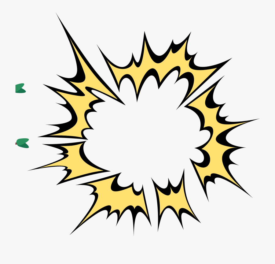 Speech Balloon Cartoon Yellow - Comic Explosion Transparent Background, Transparent Clipart