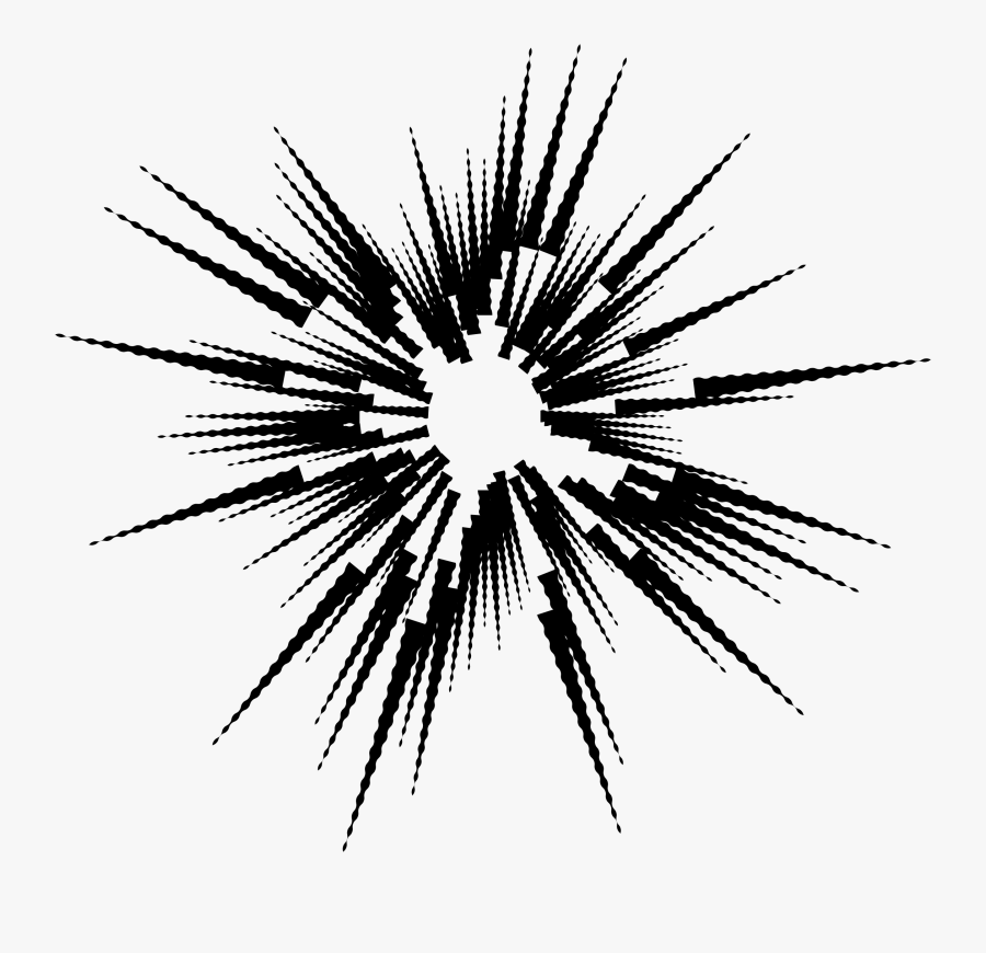 Silhouette Big Image Png - Black And White Explosion Transparent, Transparent Clipart