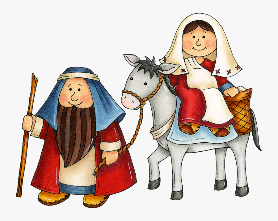Christmas Manger - Mary And Joseph Clipart, Transparent Clipart