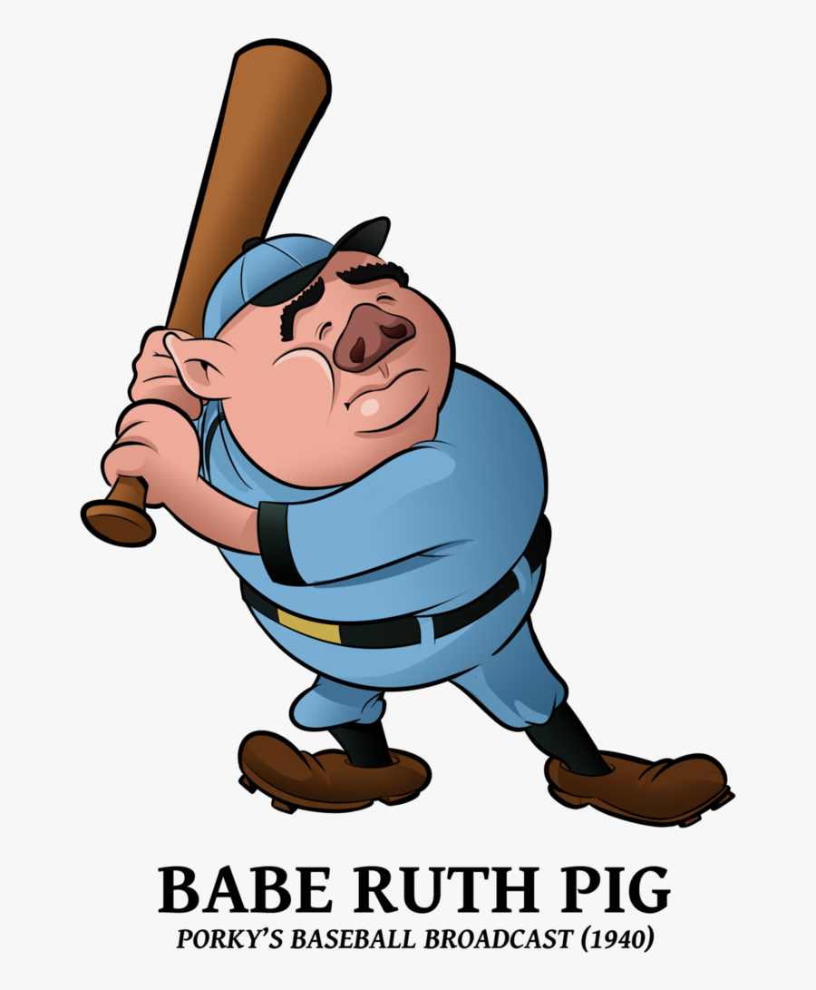 Transparent Kid Playing Baseball Clipart - Babe Ruth Pig, Transparent Clipart