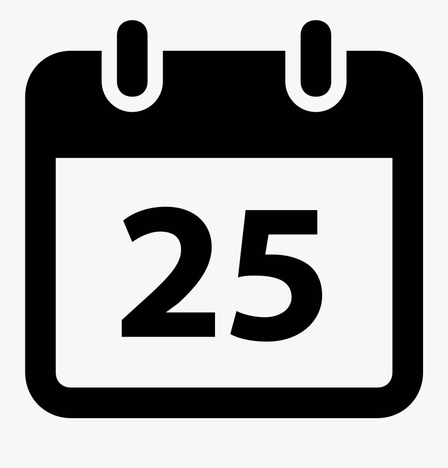 Black-white Android Calendar - Date Icon 23, Transparent Clipart