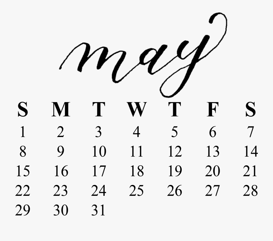 2016 Desktop Calendars - May Calendar Png, Transparent Clipart