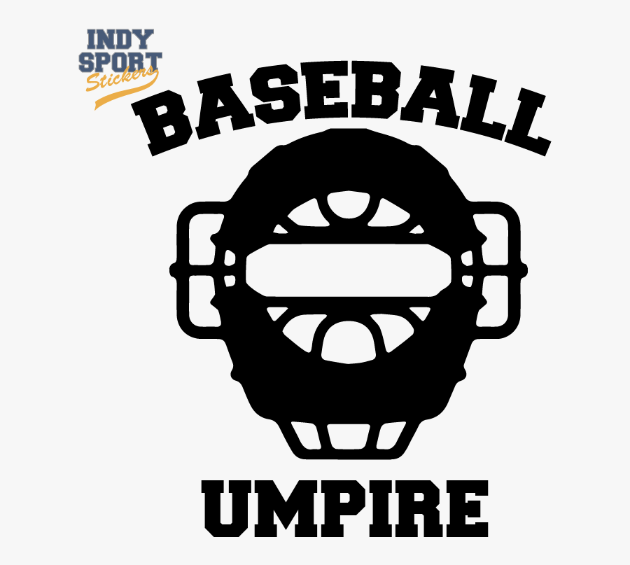 Baseball Umpire Text With Silhouette Mask - Baseball Mom Clip Art, Transparent Clipart