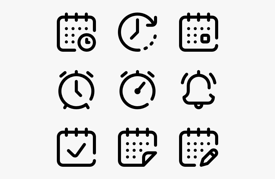 Schedule Clipart Black And White - Icone Schedule, Transparent Clipart