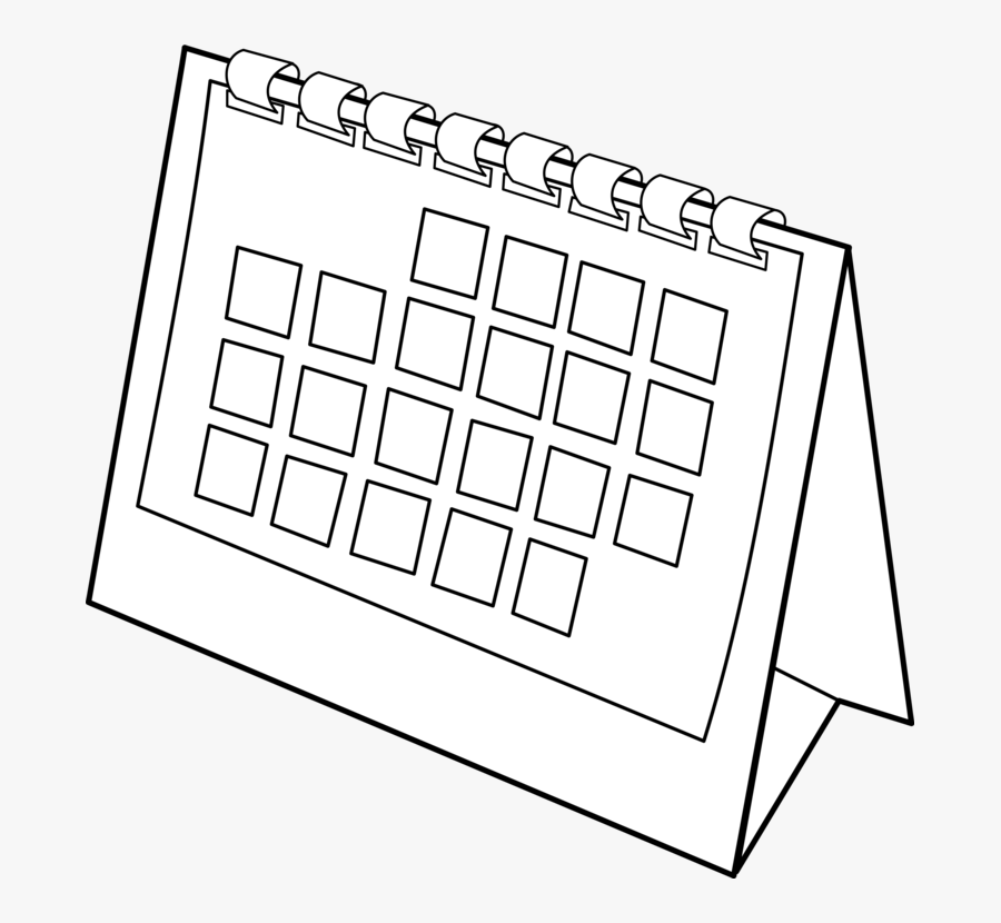 Line Art,square,angle - Calendar Clipart Black And White, Transparent Clipart