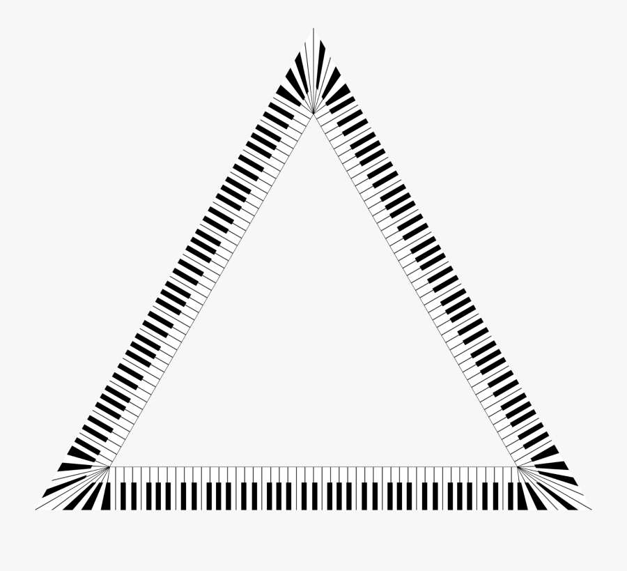 Triangle Freetoedit Geometric Trigon Frame Border Line - Triangle Piano Keys Png, Transparent Clipart