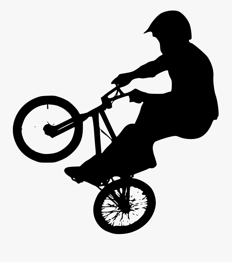 Freestyle Wheel,clip Art,bicycle Motocross,bicycle,bmx - Bmx Rider Silhouette, Transparent Clipart
