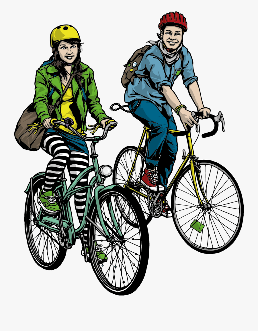 Schulweg Mit Velo, Transparent Clipart