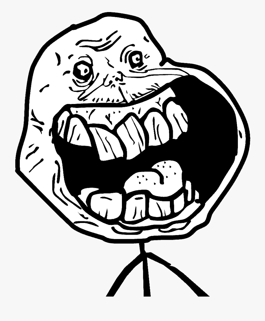 Forever Alone Clipart Alone Png - Forever Alone Meme Face Png, Transparent Clipart