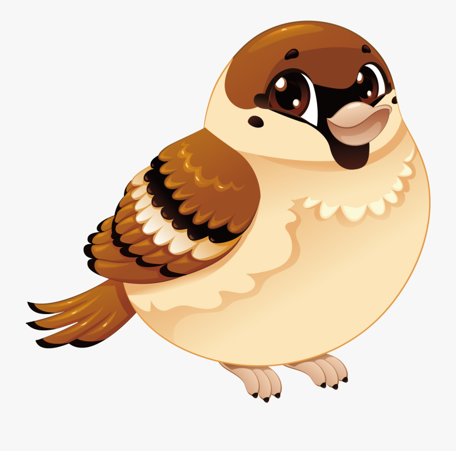 Cartoon Sparrow Bird, Transparent Clipart