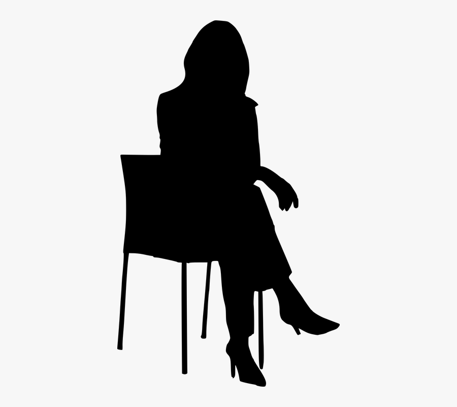 Transparent Skyscraper Silhouette Png - Woman Sitting On Chair Silhouette, Transparent Clipart