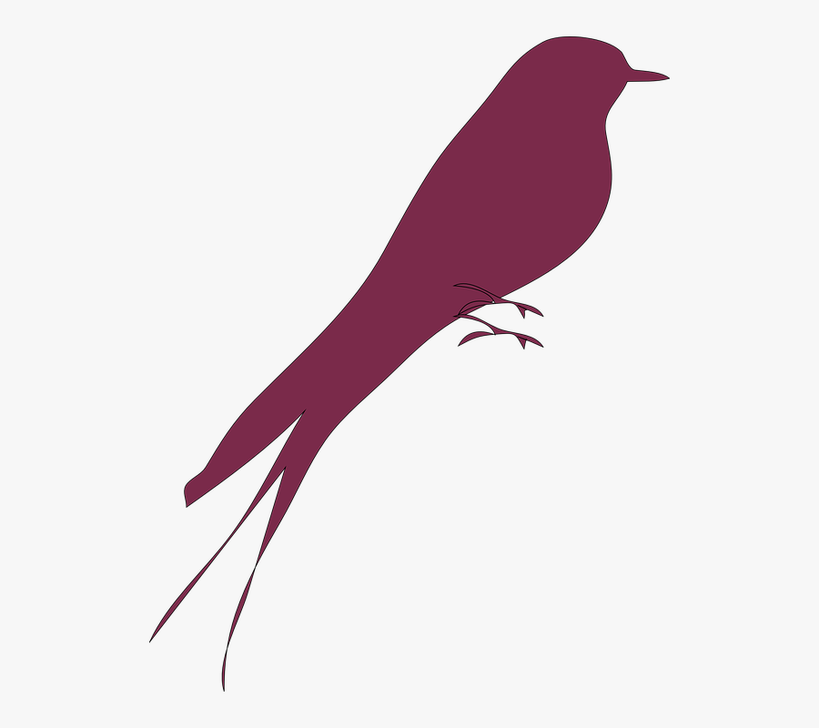 Love Bird, Bird, Purple, Red, Lone, Alone, Silhouette - Siluetas De Colibrí A Punto De Cruz, Transparent Clipart