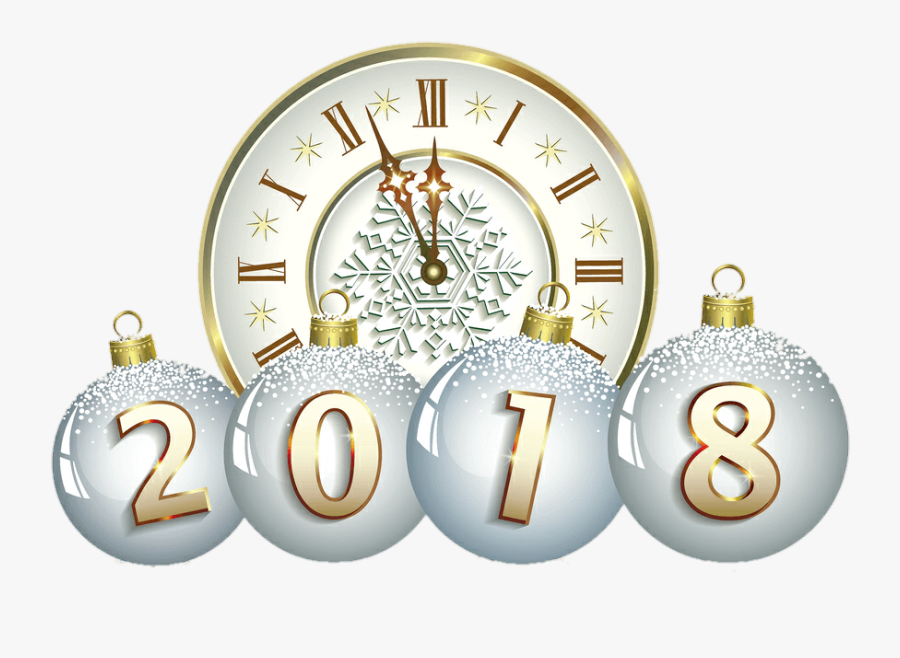 2018 New Year Clock Png, Transparent Clipart