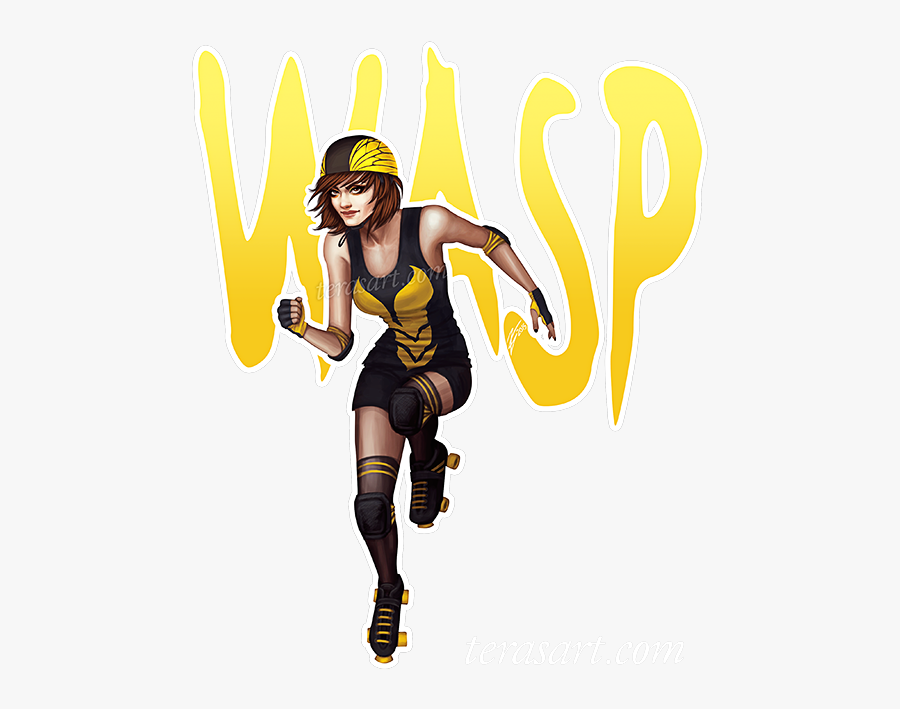 Wasp Janetvandyne Rollerderby Terasart Terasidebottom - Wasp Janet Van Dyne Art, Transparent Clipart